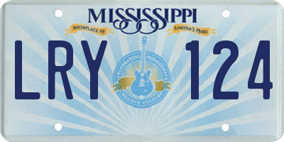 MS license plate LRY124