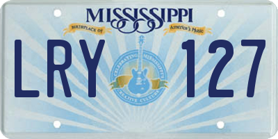 MS license plate LRY127