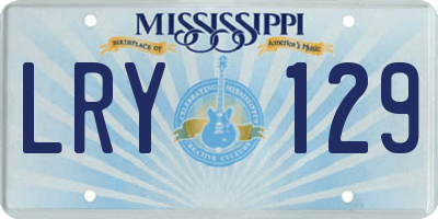 MS license plate LRY129