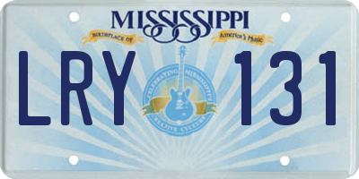 MS license plate LRY131