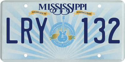 MS license plate LRY132