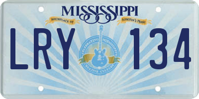 MS license plate LRY134
