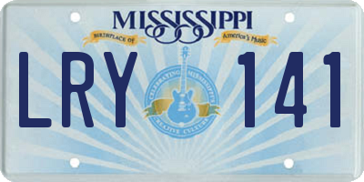 MS license plate LRY141