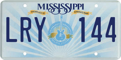 MS license plate LRY144