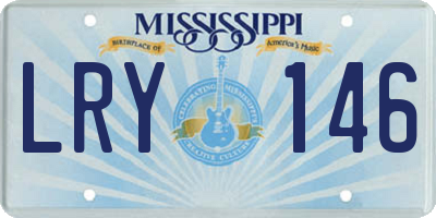MS license plate LRY146