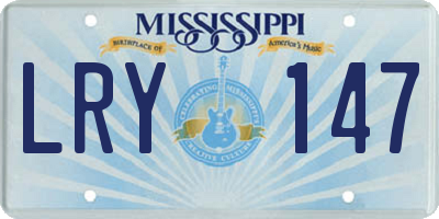 MS license plate LRY147