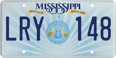 MS license plate LRY148