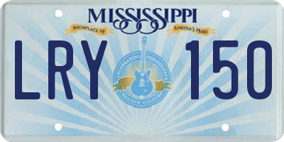MS license plate LRY150