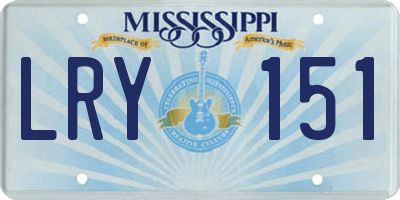 MS license plate LRY151