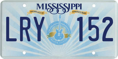 MS license plate LRY152