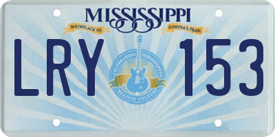 MS license plate LRY153