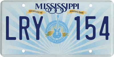 MS license plate LRY154