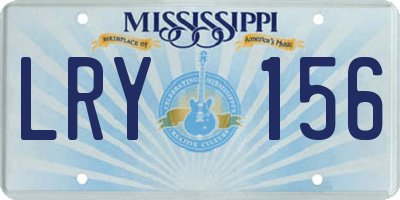 MS license plate LRY156