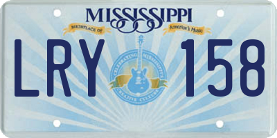 MS license plate LRY158