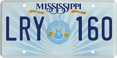 MS license plate LRY160