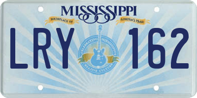 MS license plate LRY162