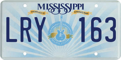 MS license plate LRY163