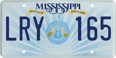 MS license plate LRY165