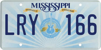 MS license plate LRY166