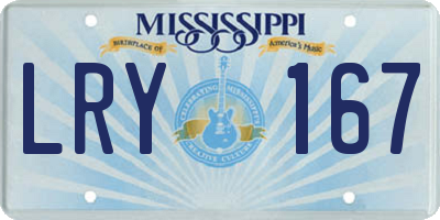 MS license plate LRY167