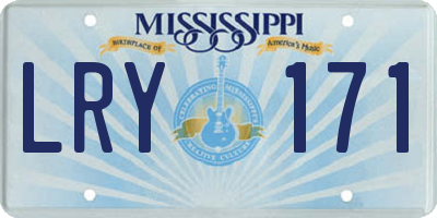 MS license plate LRY171