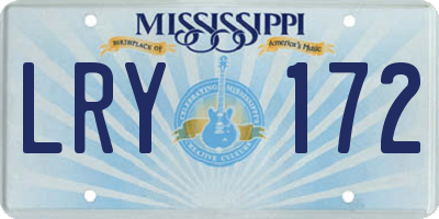 MS license plate LRY172
