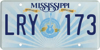 MS license plate LRY173