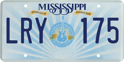 MS license plate LRY175