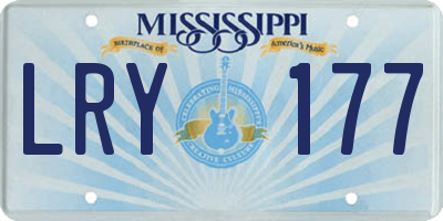 MS license plate LRY177