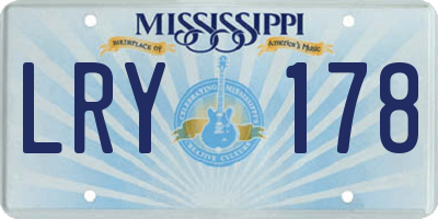 MS license plate LRY178