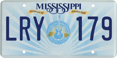 MS license plate LRY179