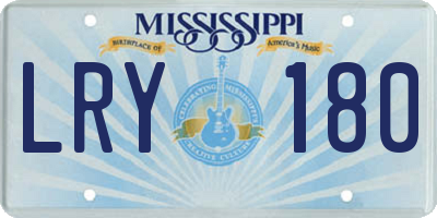 MS license plate LRY180