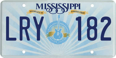 MS license plate LRY182