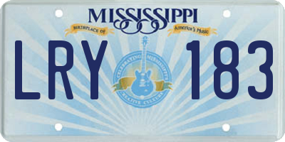 MS license plate LRY183