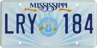 MS license plate LRY184