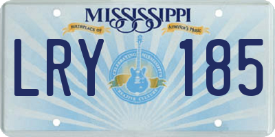 MS license plate LRY185