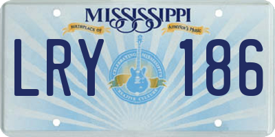 MS license plate LRY186