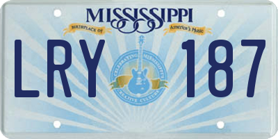 MS license plate LRY187