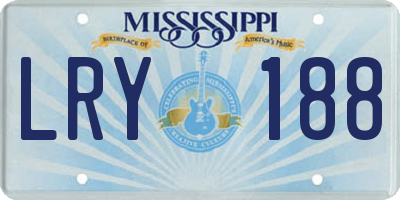 MS license plate LRY188