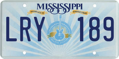 MS license plate LRY189
