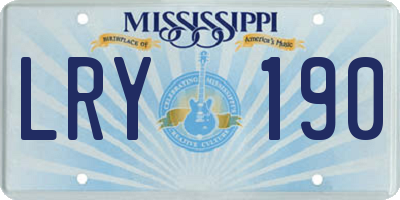 MS license plate LRY190