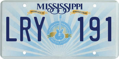 MS license plate LRY191
