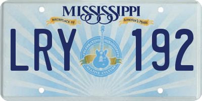 MS license plate LRY192