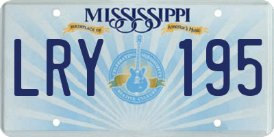 MS license plate LRY195