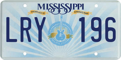 MS license plate LRY196