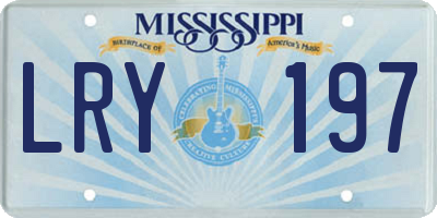 MS license plate LRY197