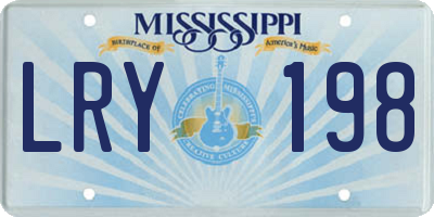 MS license plate LRY198