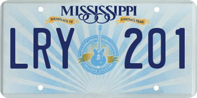 MS license plate LRY201