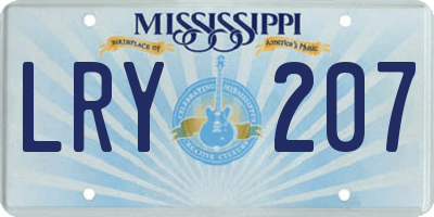 MS license plate LRY207
