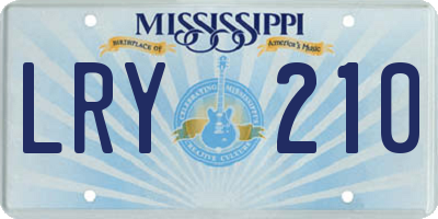 MS license plate LRY210